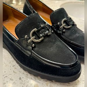 Donald Pliner suede and leather loafers.